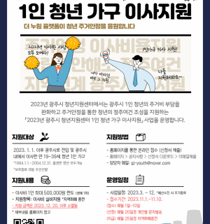 2023년 독립응원 패키지(1인 청년 가구 이사지원 사업) 12월 신청자 모집